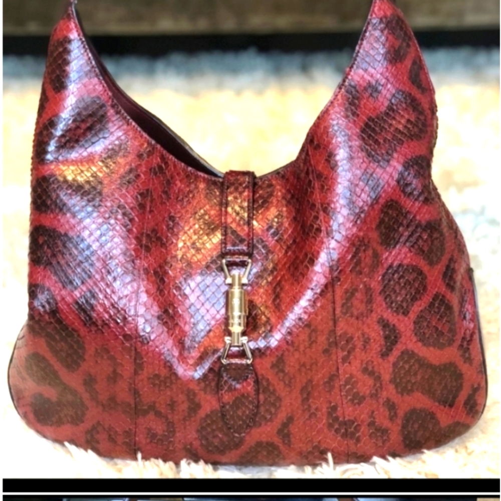 Gucci Large Jackie Python EXOTIC COLLECTION With POUCH